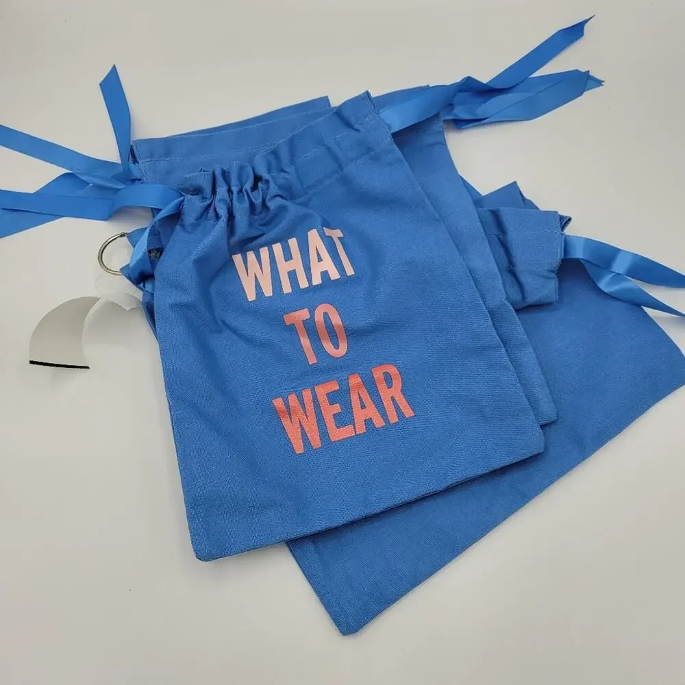 Kate Spade Blue Drawstring Cloth Travel Bags Wash, Wear, Baubles & Perfect Pair